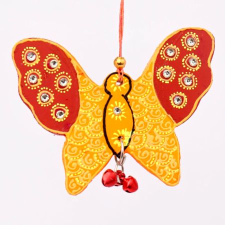 Handmade Wooden Butterfly Christmas Hanging - Yellow-Red, Orange-Blue, Pink-Purple, Green-Blue